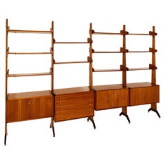 Vintage Modular Wood Bookcase by Vittorio Dassi, Italy, 1960s