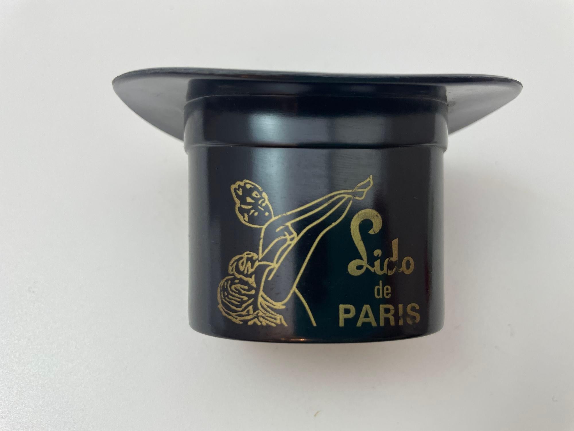 Vintage Moët & Chandon Lido Paris Bakelite Black Top Hat Ashtray 1970s 8
