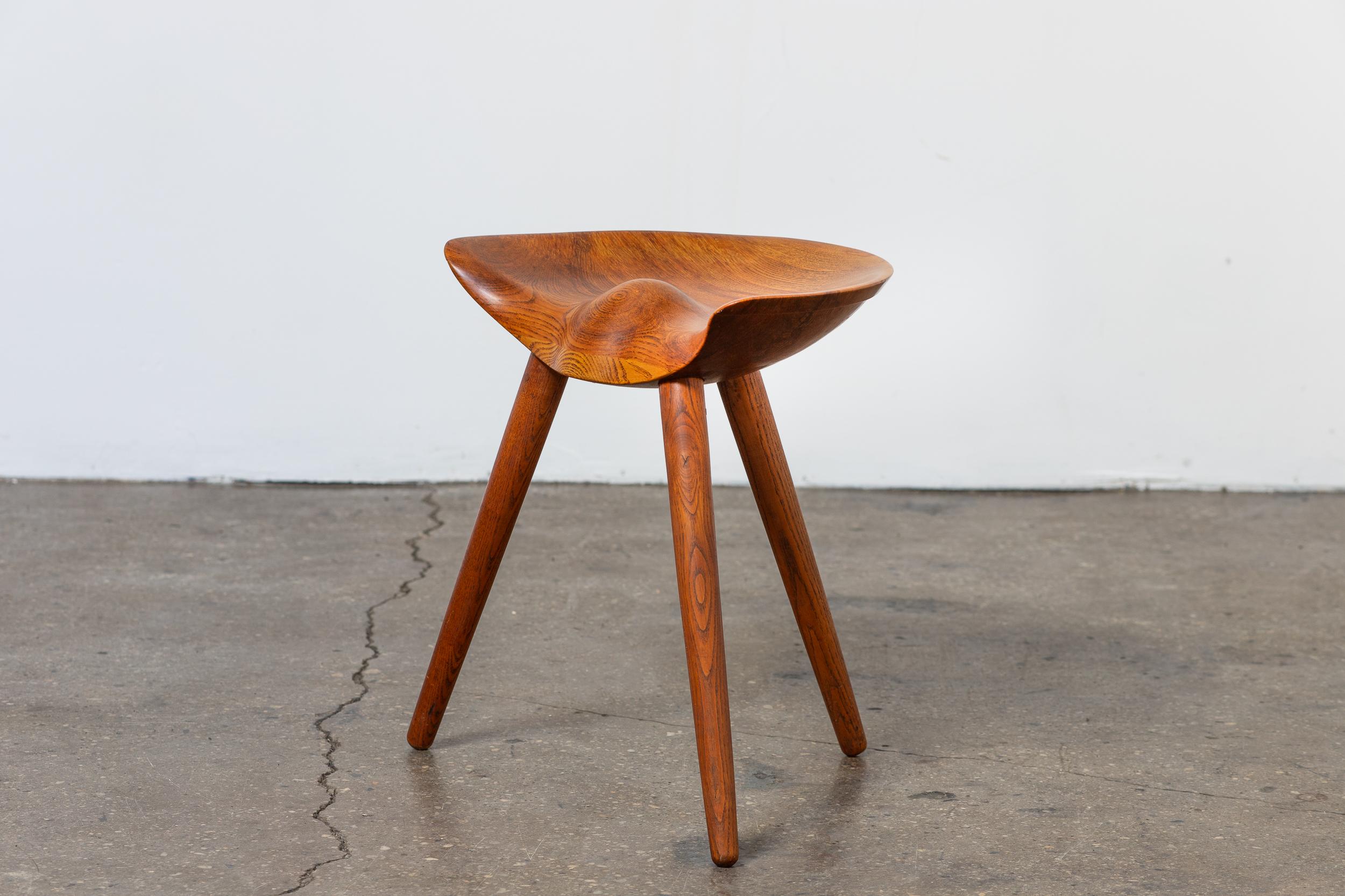 Mid-Century moderno Sgabello vintage Mogens Lassen ML42 in olmo e quercia in vendita