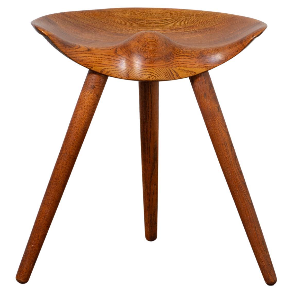 Vintage Mogens Lassen ML42 Stool in Elm and Oak