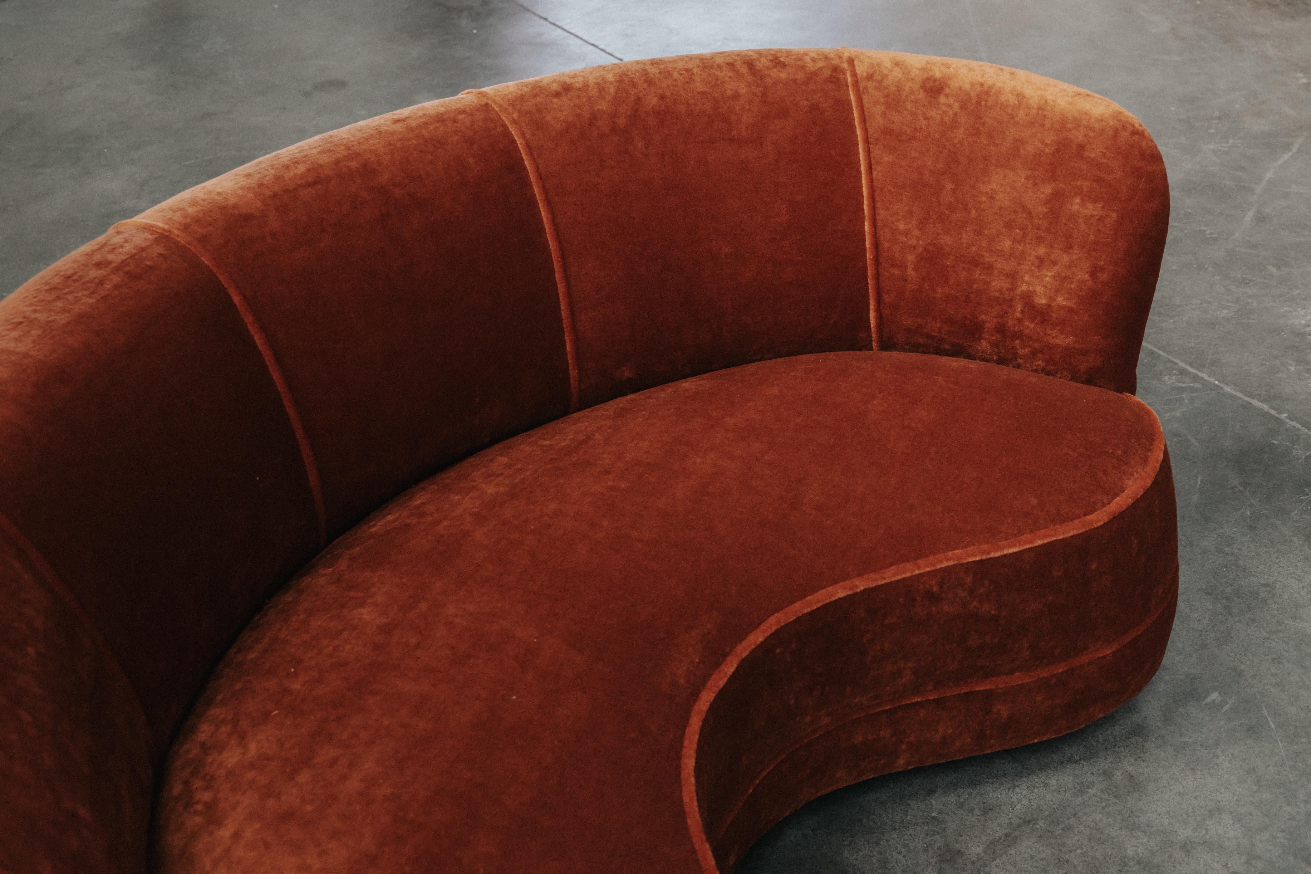 Vintage Mohair Cabinetmaker Sofa From Denmark, Circa 1950 In Good Condition For Sale In Nashville, TN