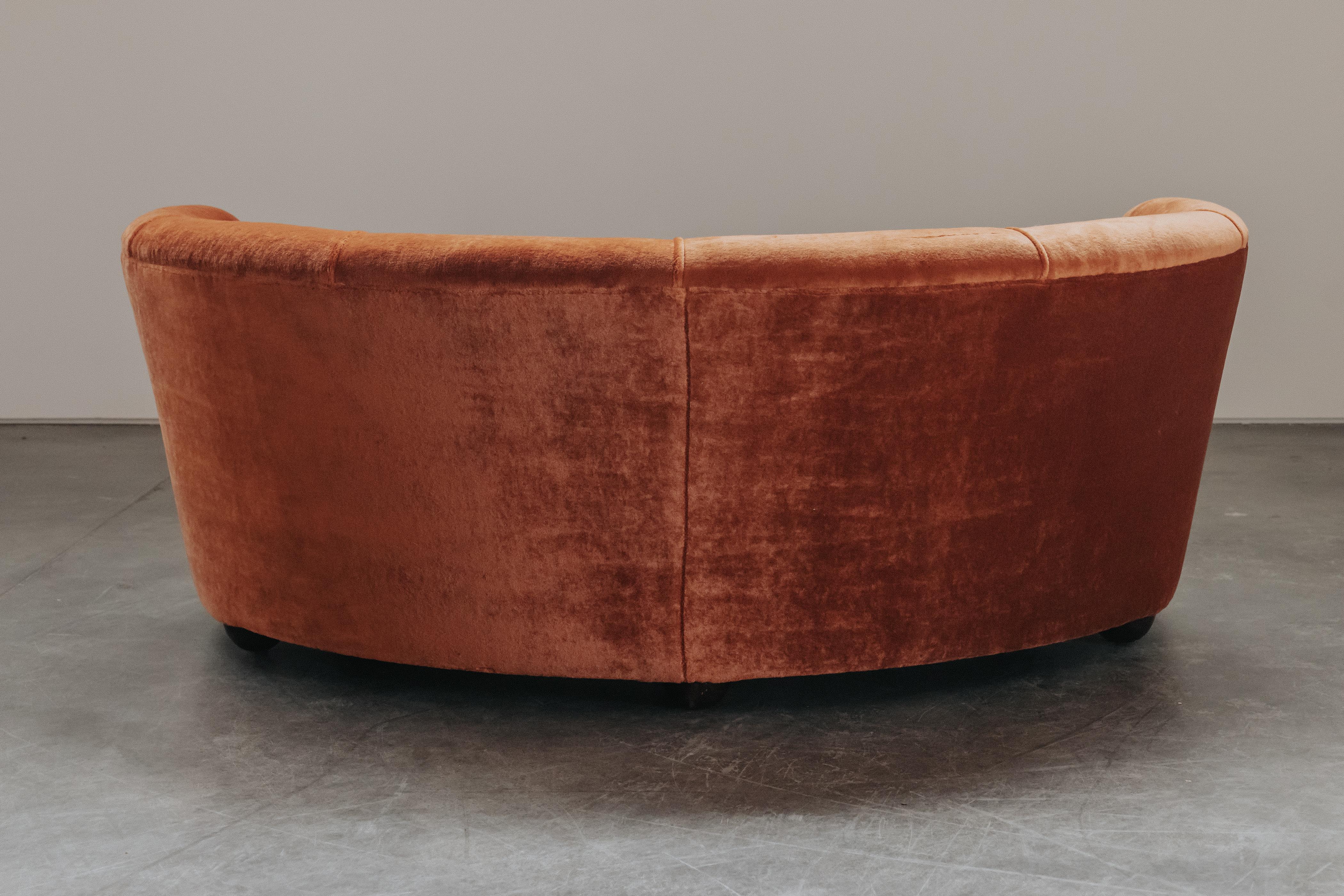 Vintage Mohair Cabinetmaker Sofa From Denmark, Circa 1950 For Sale 1