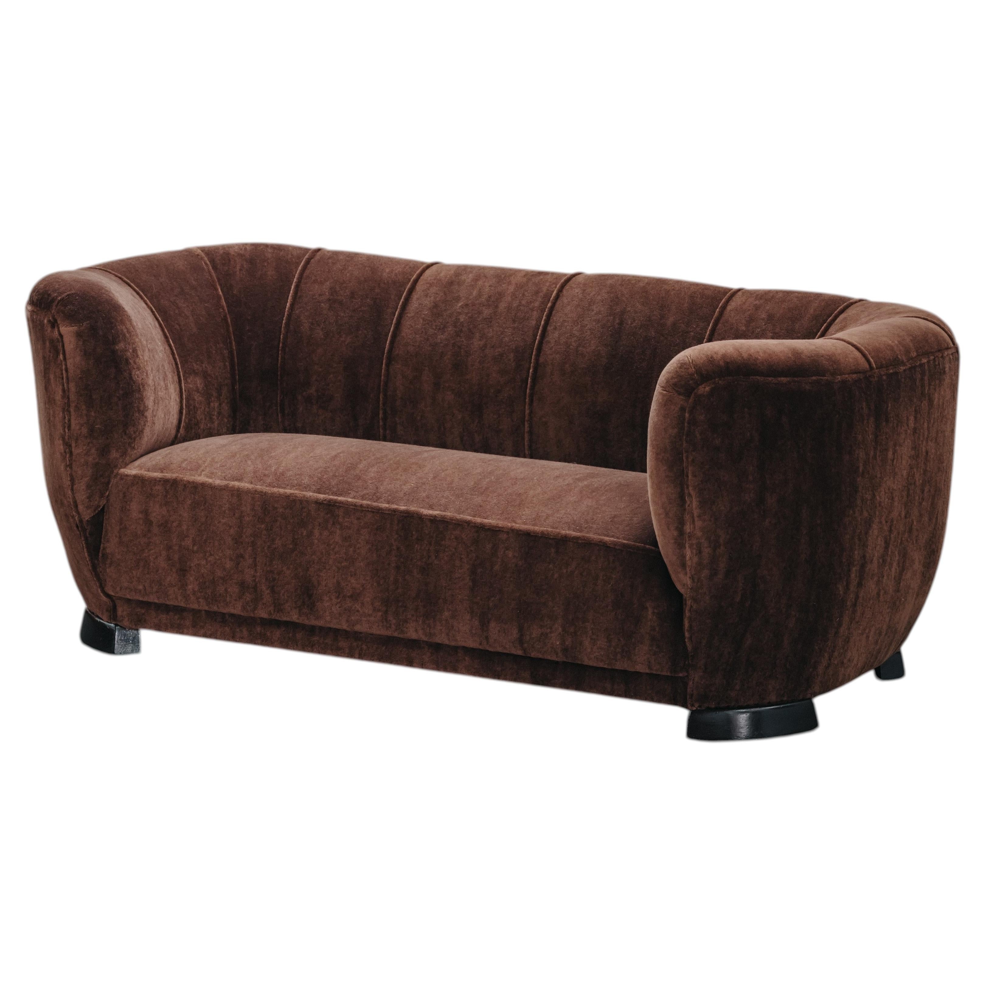 Vintage Mohair Cabinetmaker Sofa From Denmark, Circa 1950