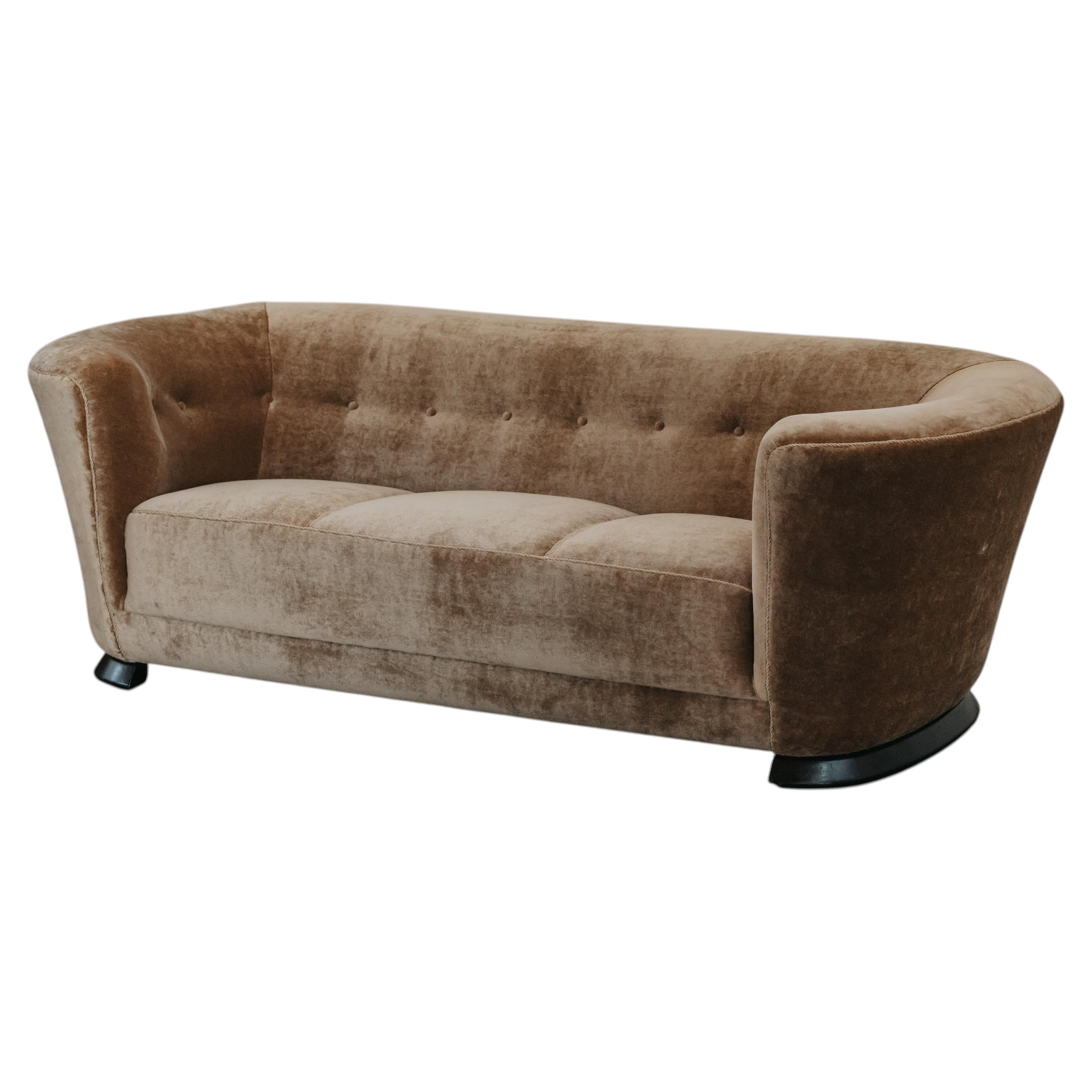 Vintage Mohair Cabinetmaker Sofa From Denmark, Circa 1950