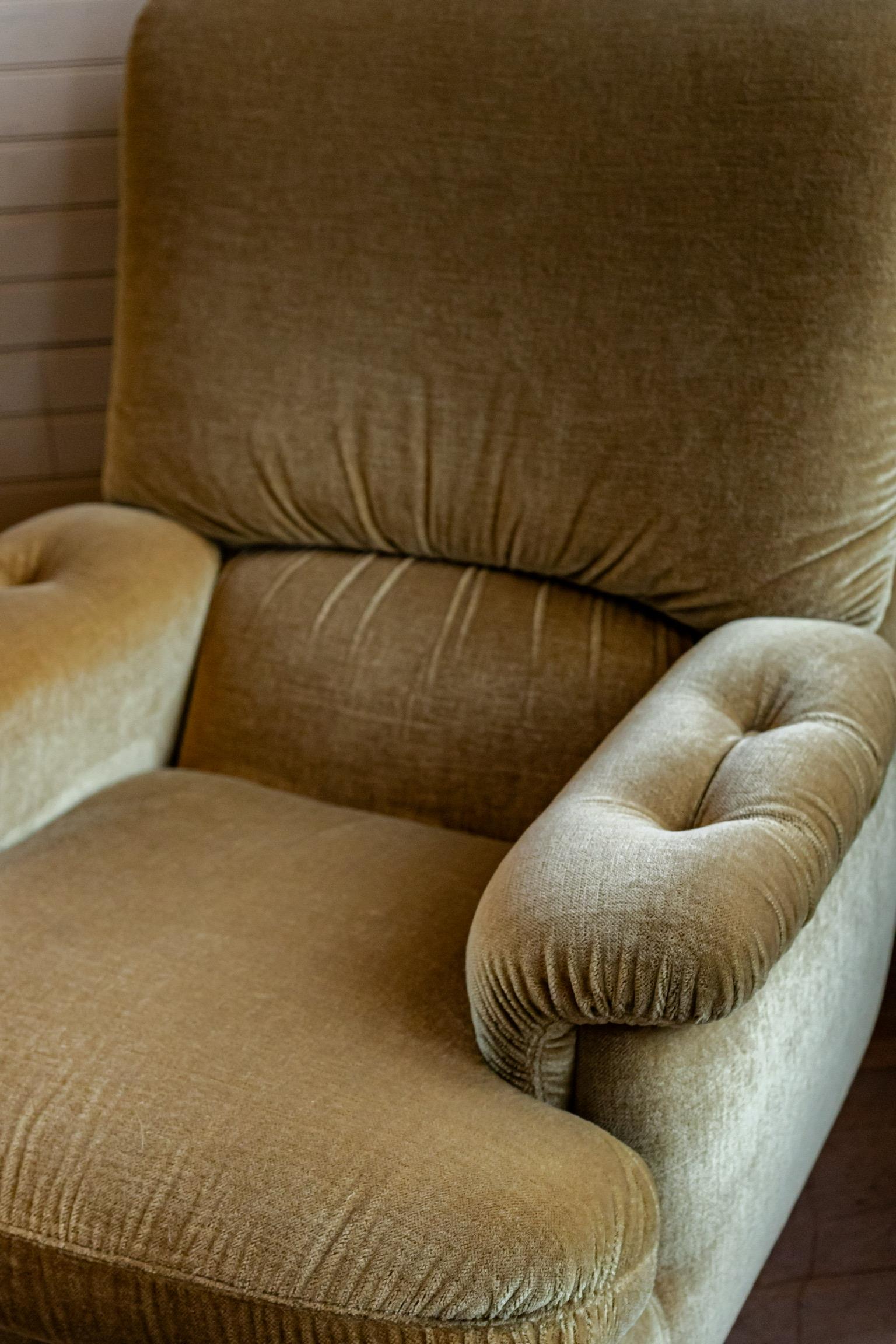 European Vintage Mohair Chair For Sale