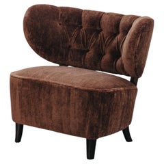 Vintage Mohair Lounge Chair By Otto Schultz, Sweden Circa 1950