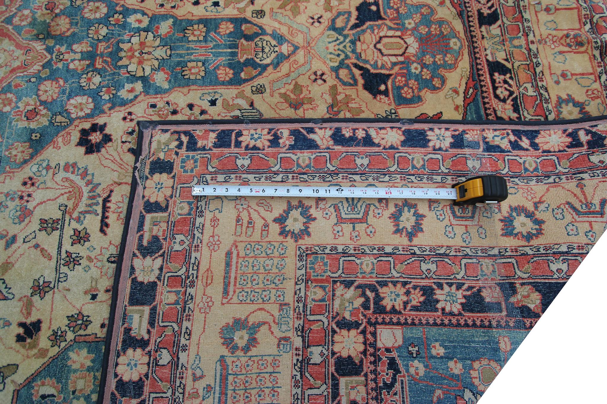 Tappeto vintage Mohtasham Tappeto fatto a mano di alta qualità 10x13 298cm x 397cm in vendita 6