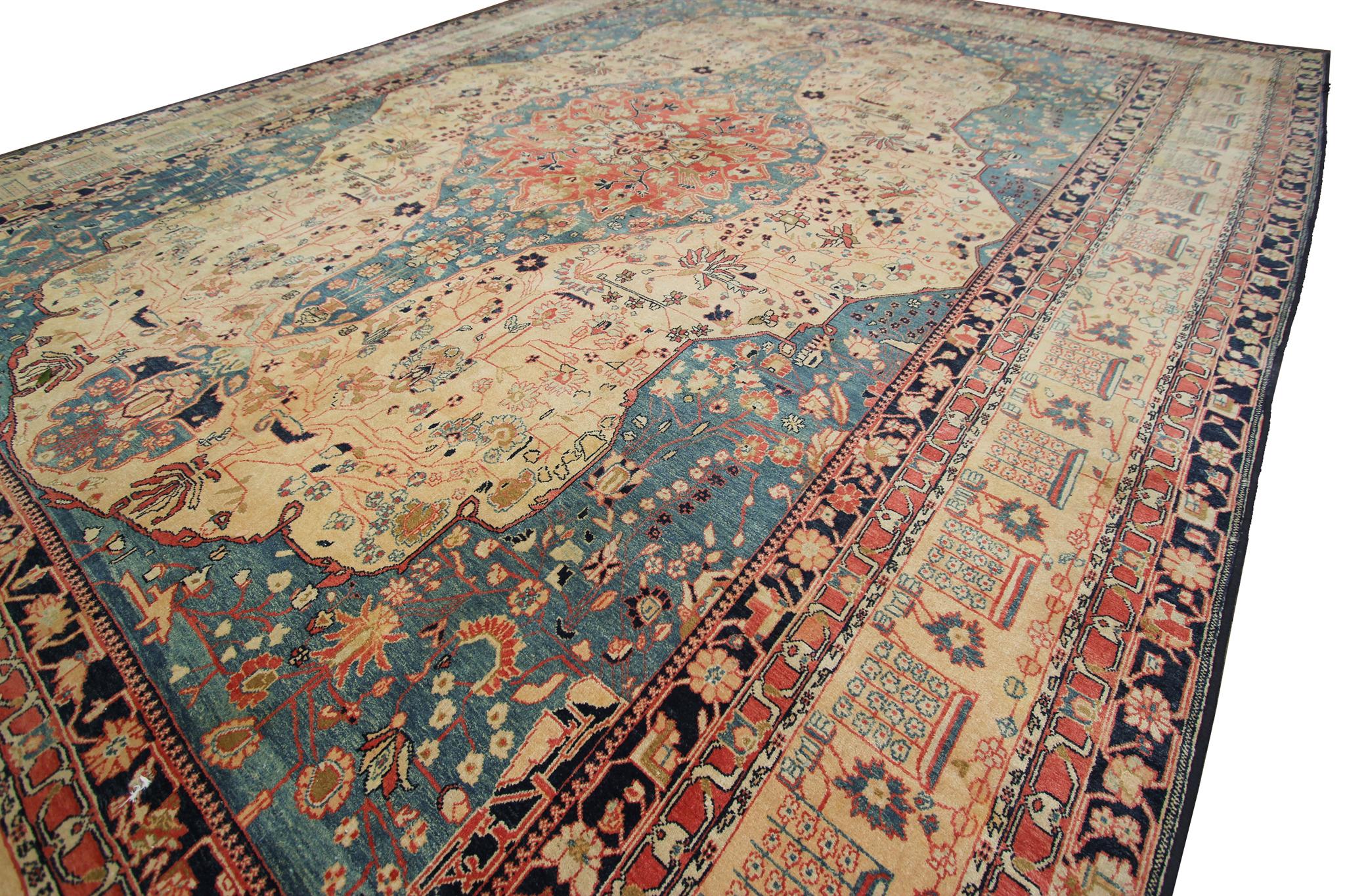 Raro tappeto vintage Mohtashamm Fine Handmade Area Rug 10x13

9'9