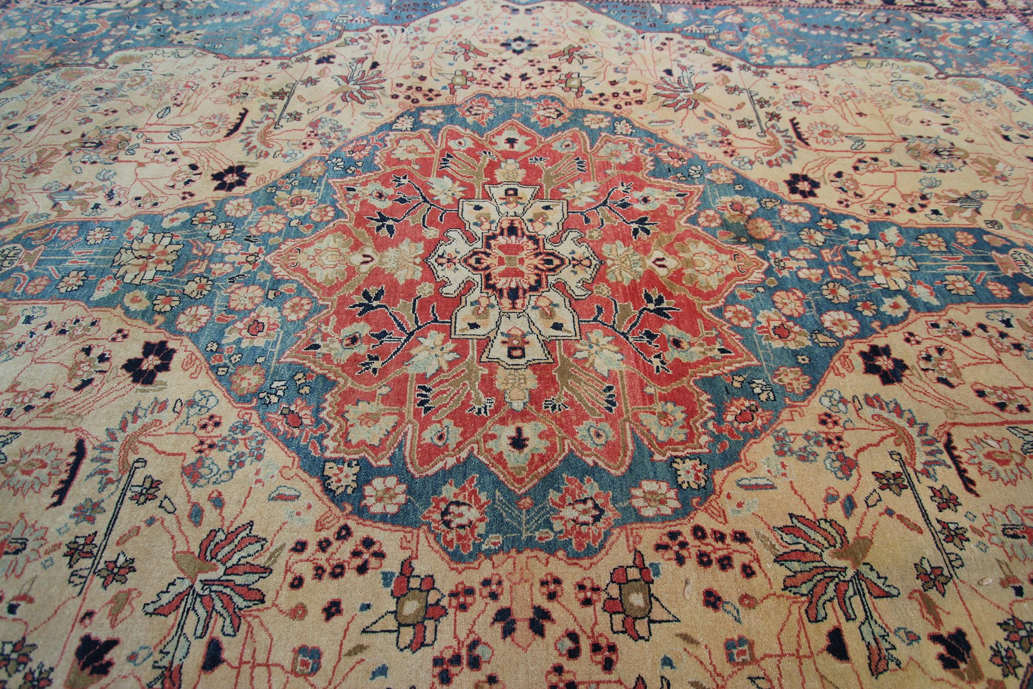Tappeto vintage Mohtasham Tappeto fatto a mano di alta qualità 10x13 298cm x 397cm in vendita 1