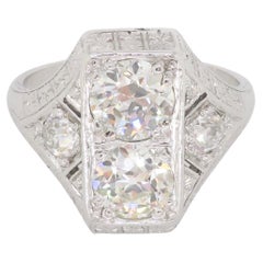 Vintage Moi Et Toi Diamond Ring Made in Platinum
