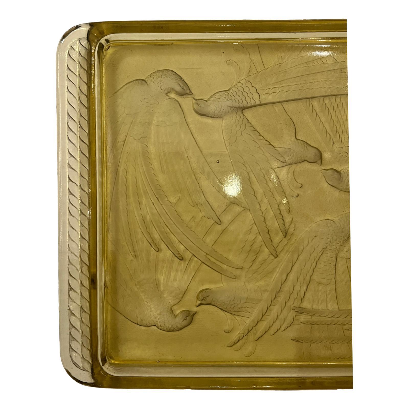 Vintage Molded Glass Art Deco Tray In Good Condition For Sale In New York, NY