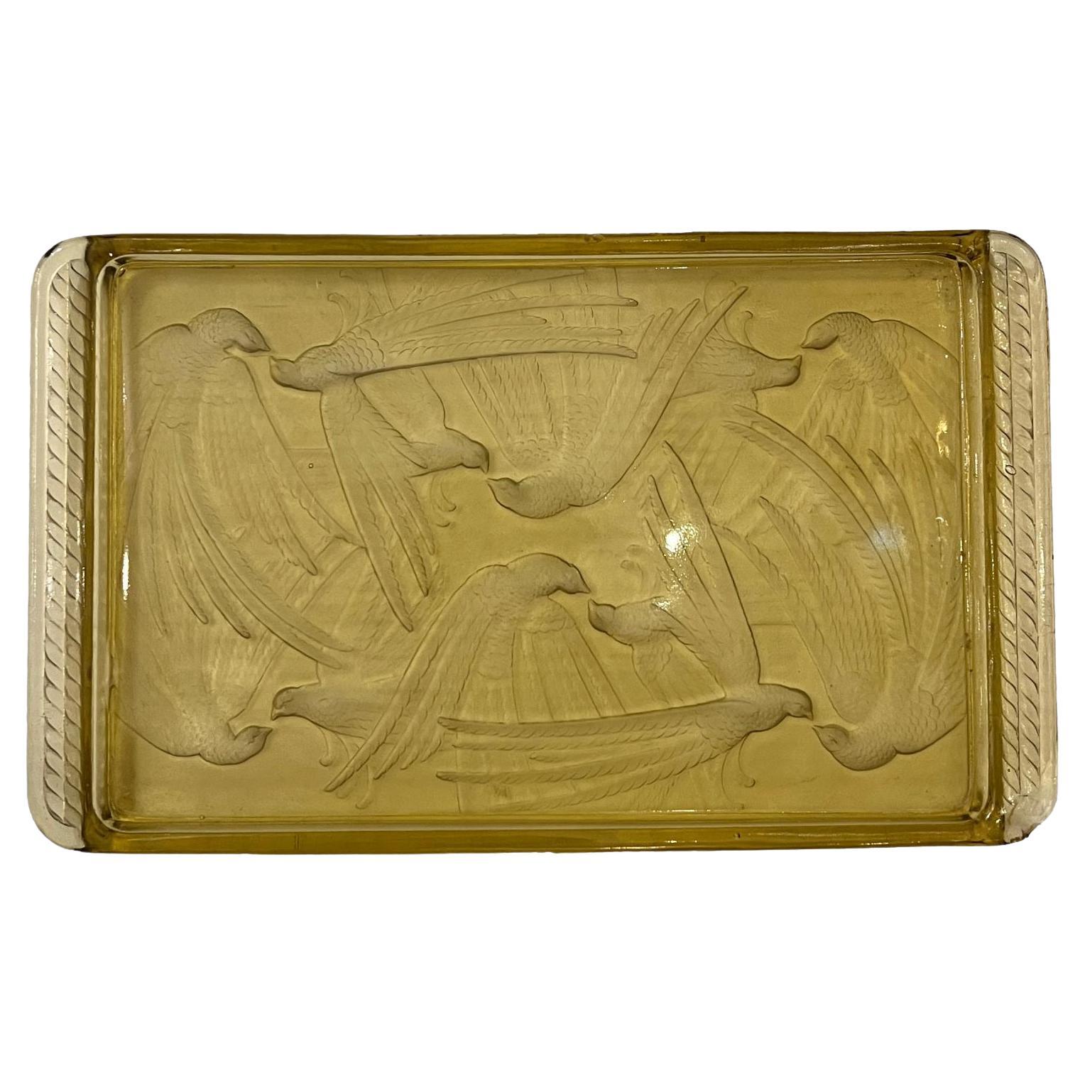 Vintage Molded Glass Art Deco Tray
