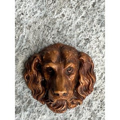 Vintage Molded Resin Head of Dog