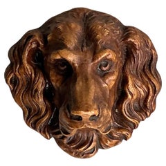 Vintage Molded Resin Head of Dog