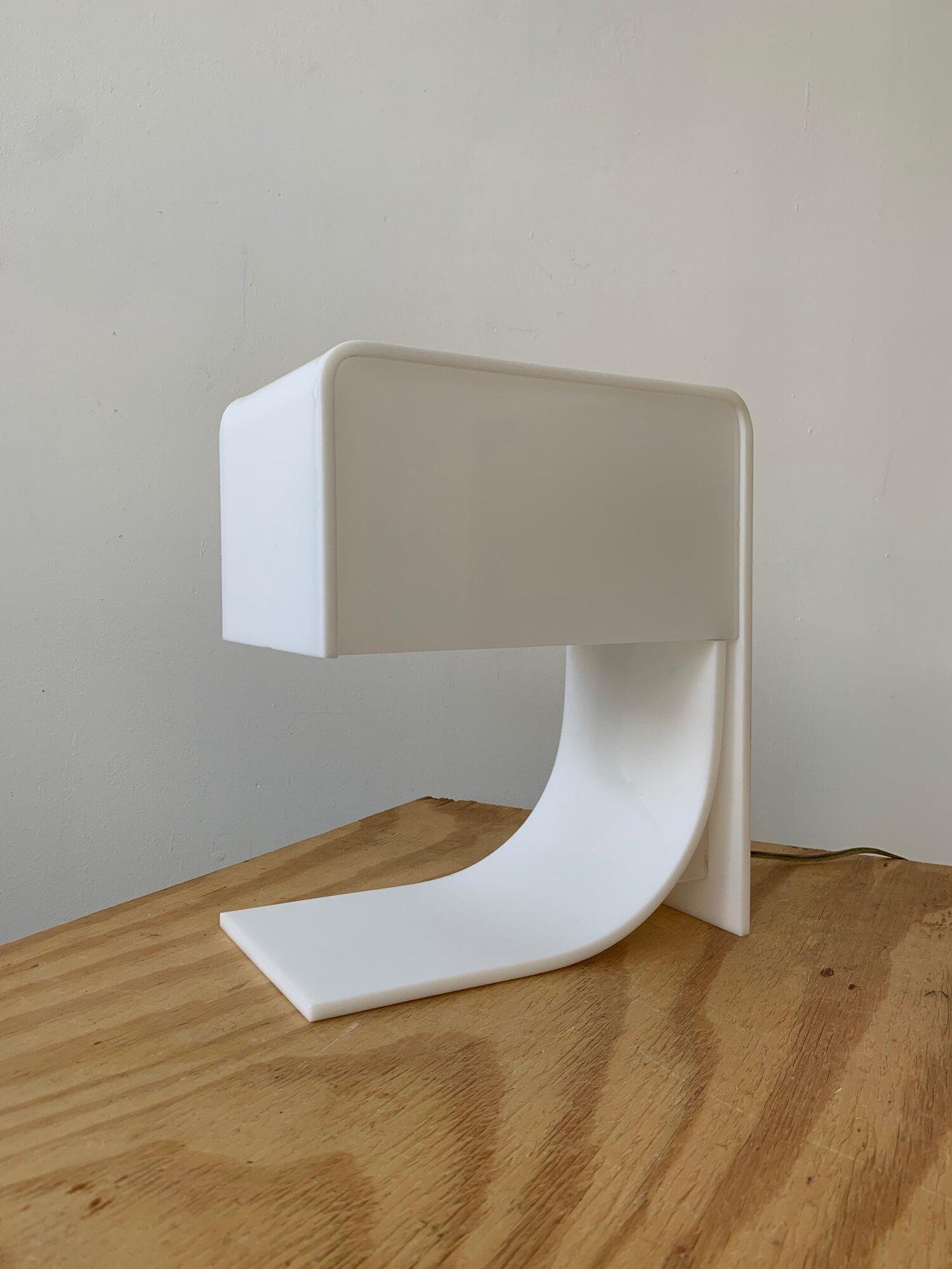 Vintage Molded White Plexiglass Lamp Designed by Neal Small, Circa 1965 In Good Condition For Sale In Long Island City, NY