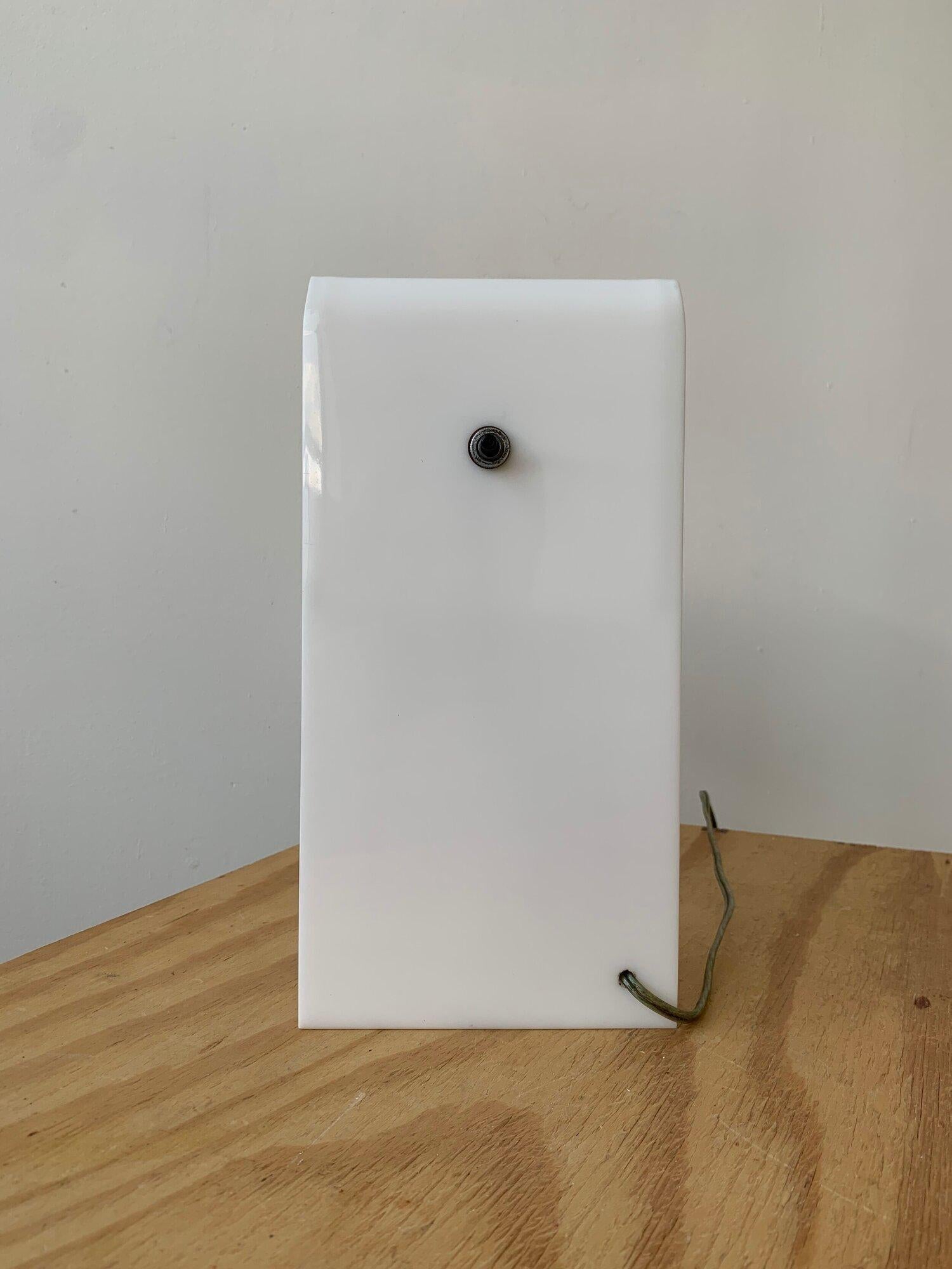Lucite Vintage Molded White Plexiglass Lamp Designed by Neal Small, Circa 1965 For Sale