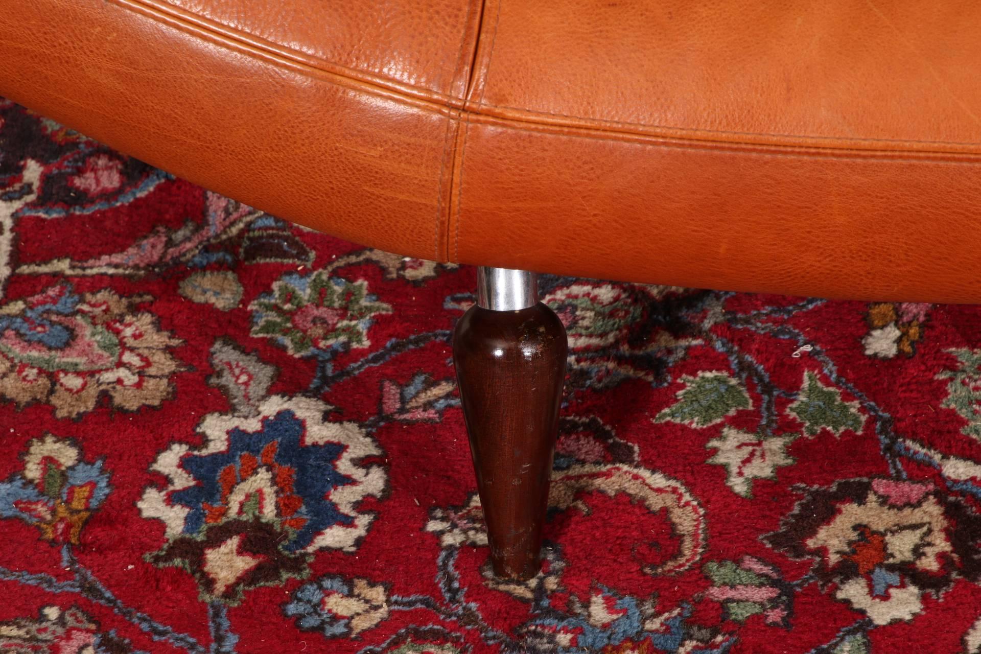 Vintage Molinari Tobacco Leather Sofa 7
