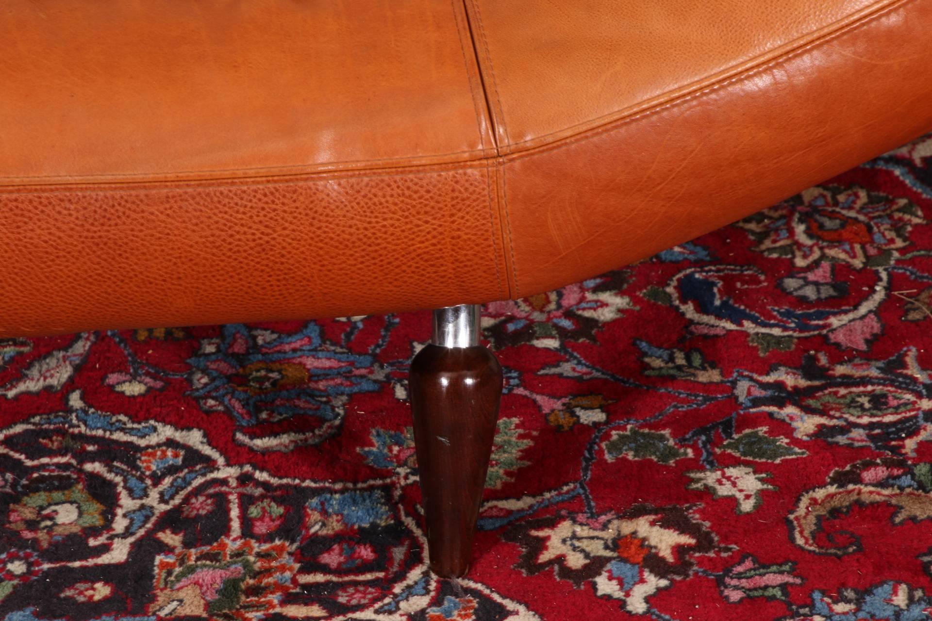 20th Century Vintage Molinari Tobacco Leather Sofa