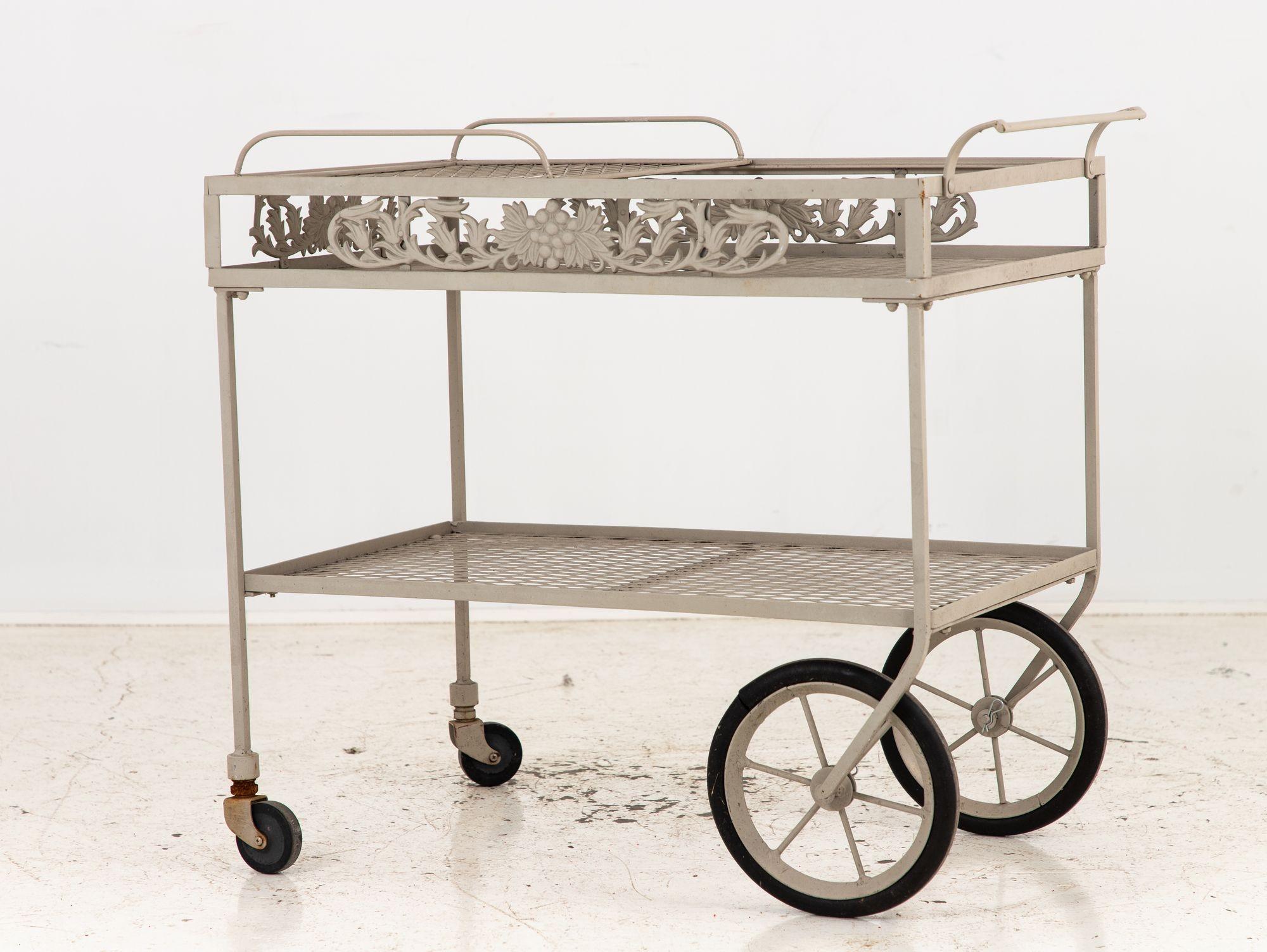 American Vintage Molla Style Metal Outdoor Bar Cart For Sale