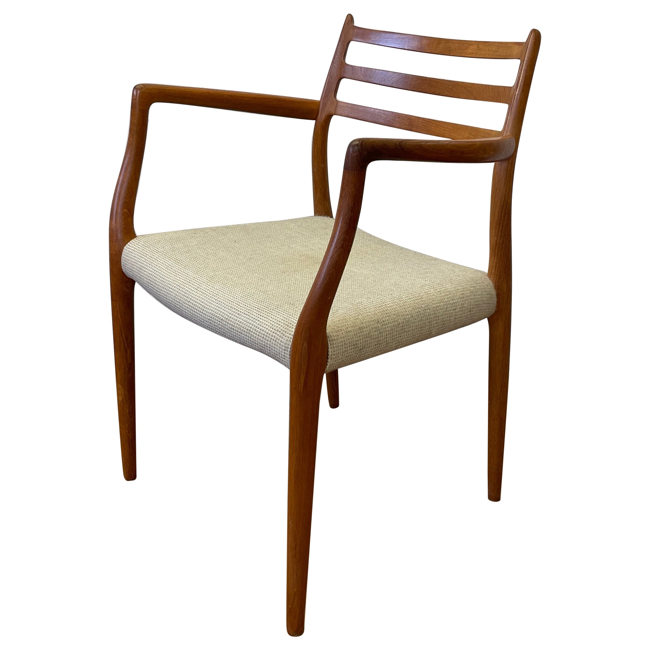 Vintage Moller Model #62 Teak Wood Armchair by Niels Otto Møller For Sale