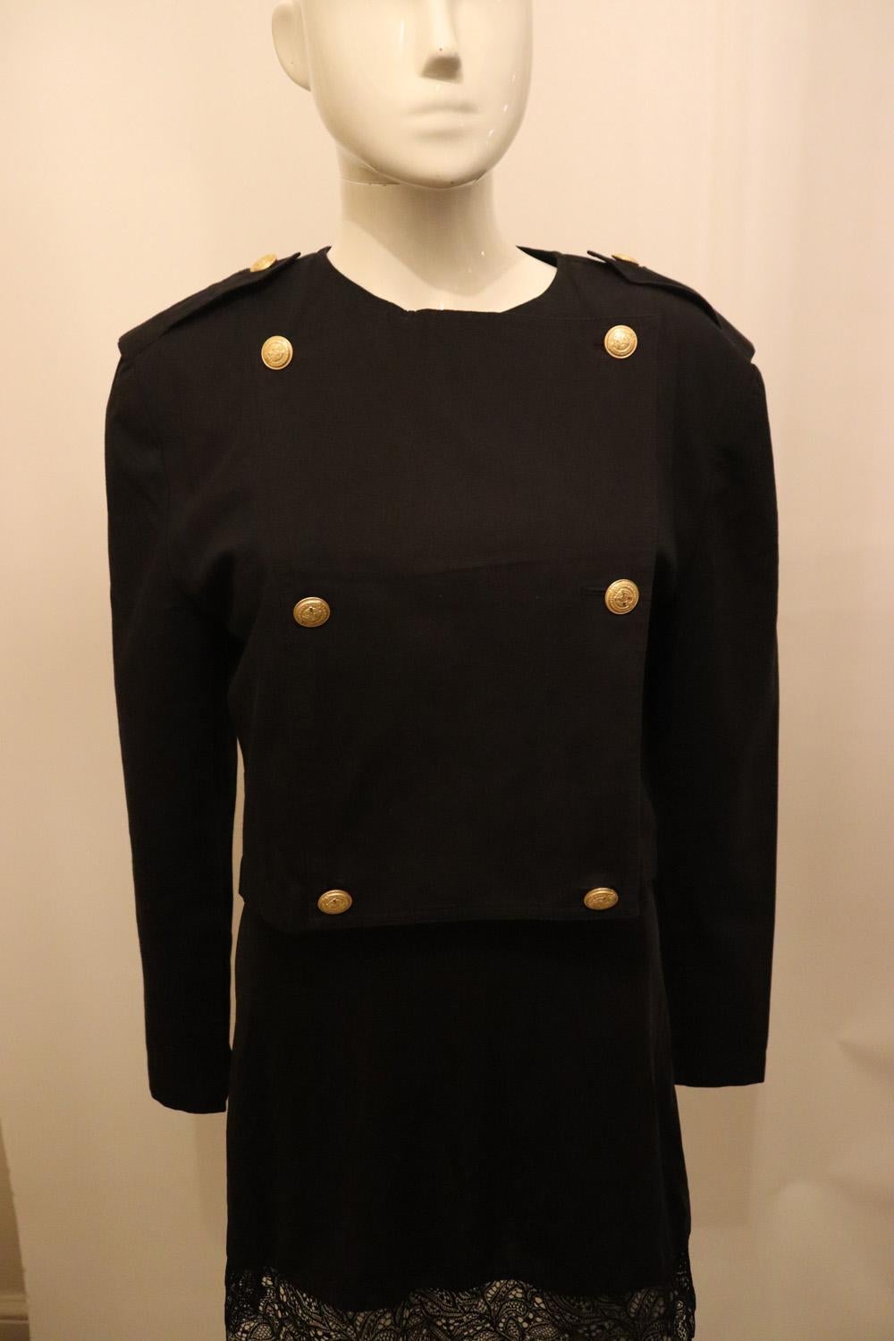 Vintage Mondi  Black Cotton Jacket In Good Condition For Sale In London, GB