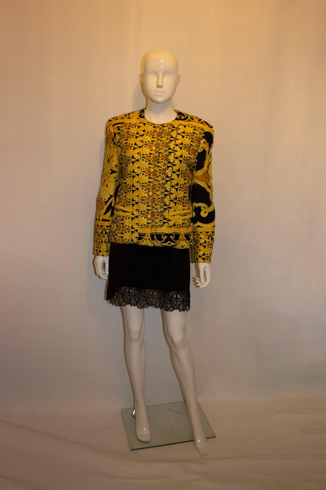 Vintage Mondi , Amarillo y Negro  Chaqueta estilo Versace en Bueno estado para la venta en London, GB