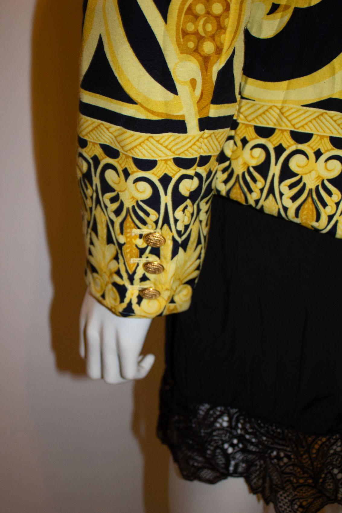 Vintage Mondi , Amarillo y Negro  Chaqueta estilo Versace en venta 1