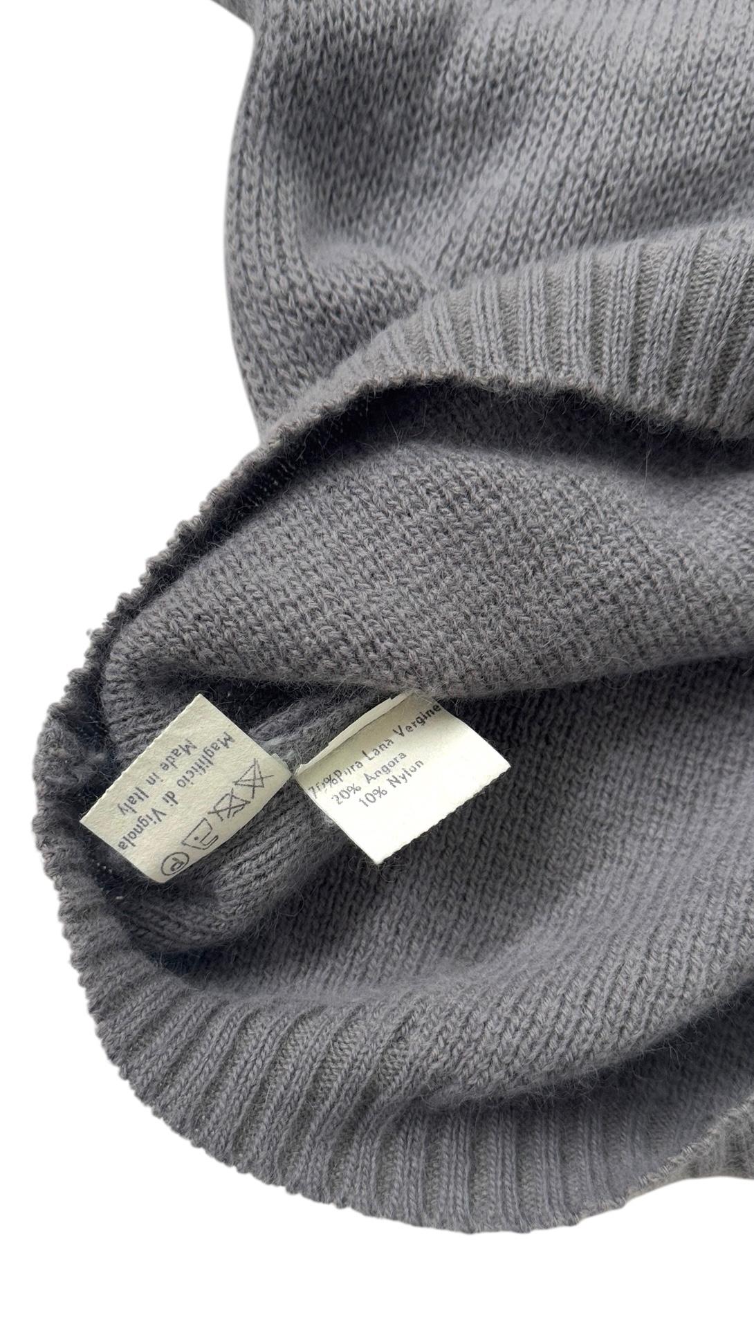 Vintage “Mondrian” Wool Turtleneck Sweater with Suede Inserts - No import duty! in vendita 2