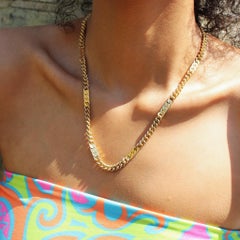 Vintage Monet 1980s Necklace, Gold Plated Chain