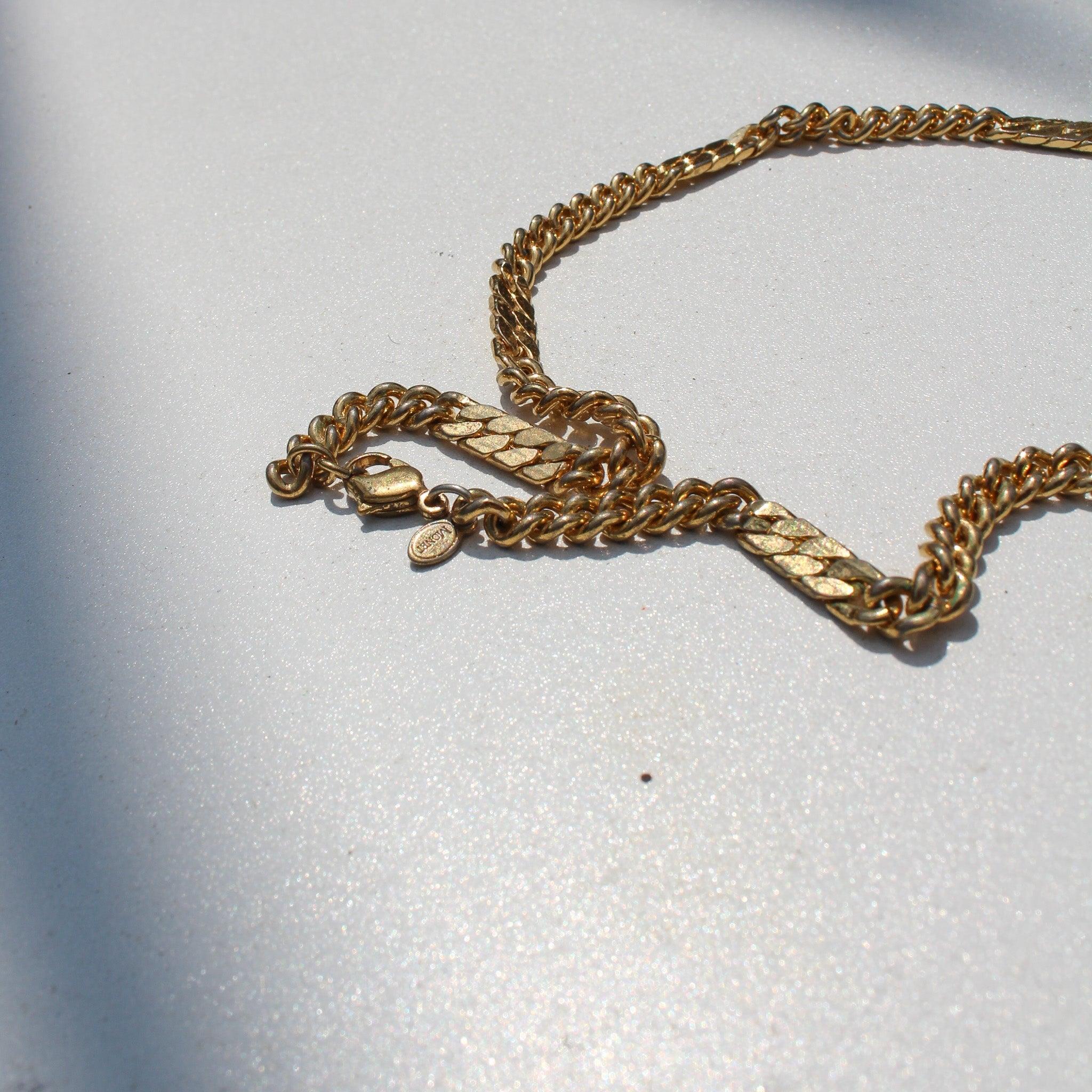 vintage monet gold chain necklace