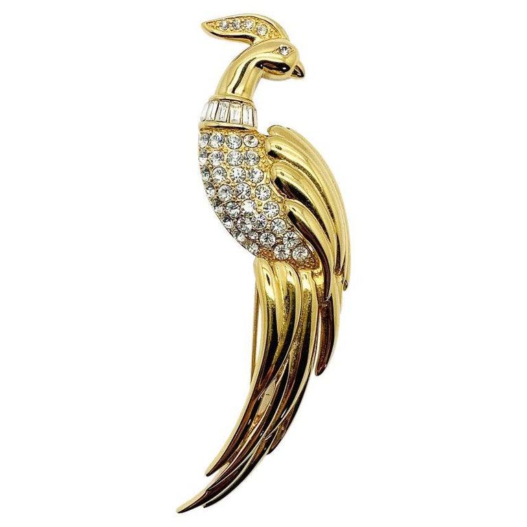 Broche Vintage Oiseau Doré – Bijou Ancien Paris, Occasion, Style Rétro élégant