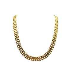 Vintage Monet Broad Herringbone Chain Collar 1980s