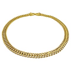 Vintage Monet Broad Herringbone Chain Collar 1980s