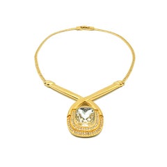 Vintage Monet Crystal Crossover Necklace 1980s