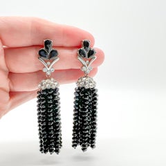 Vintage Monet Deco Inspired Tassel Earrings 1990s