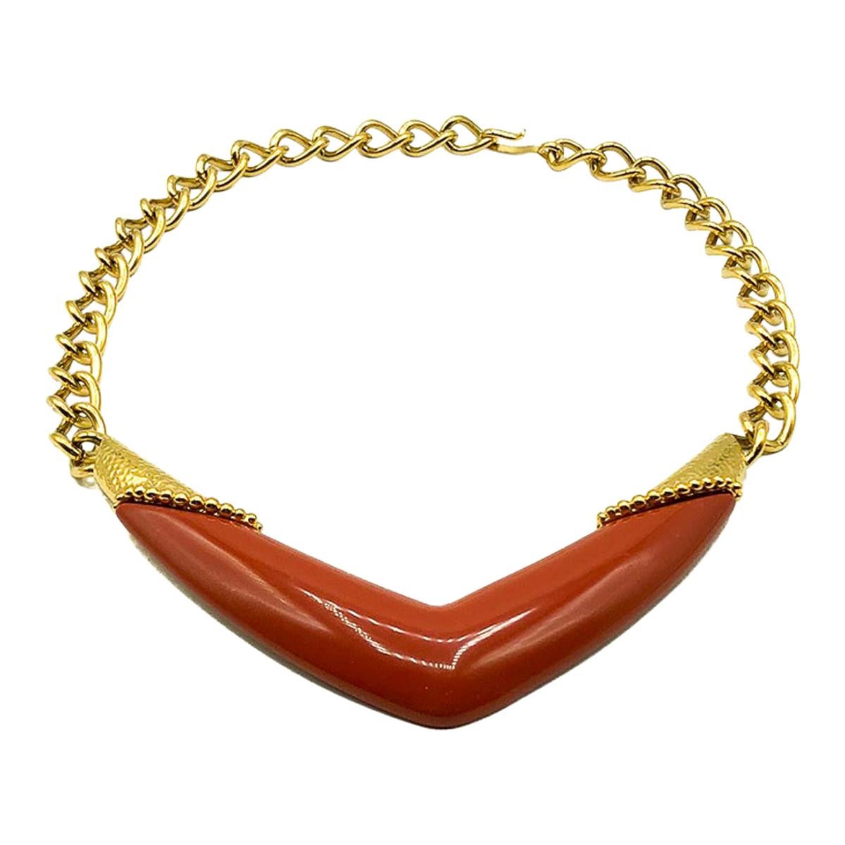 20th Century Gold and Enamel Choker Style Link Necklace By, For