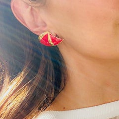 Vintage Monet Earrings in Gold Plated Metal, 1980s