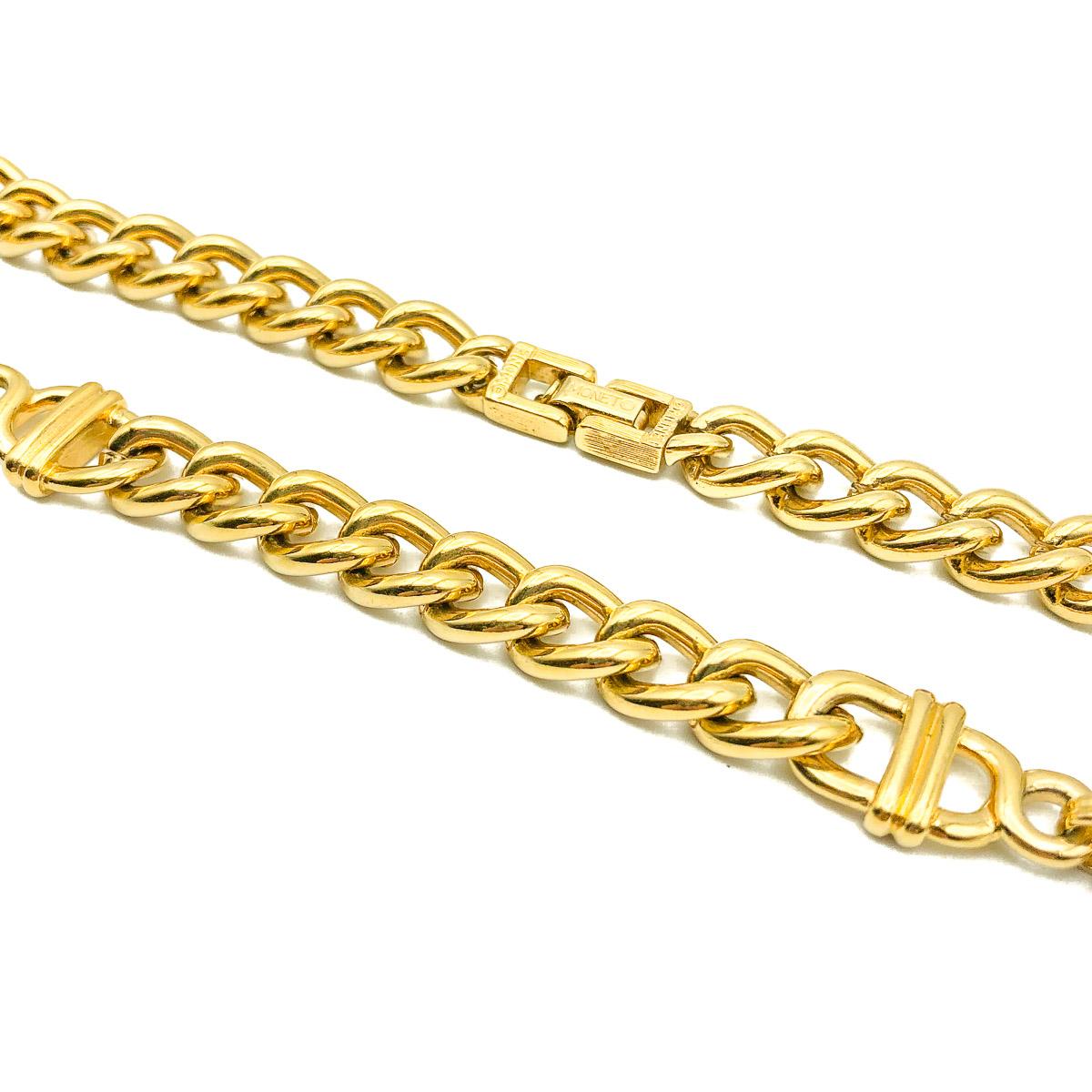 Vintage Monet Fancy Link Chain 1980s In Good Condition For Sale In Wilmslow, GB