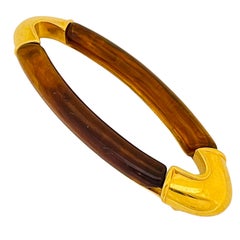 Vintage MONET gold amber lucite modernist designer runway brooch