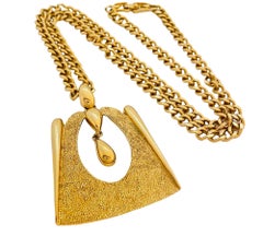 Vintage MONET Goldkette Anhänger Designer Laufsteg Halskette