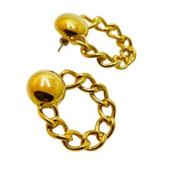 Pendientes de diseño vintage MONET de cadena de oro perforada