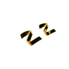 Vintage Monet Gold Lightening Earrings 1990S