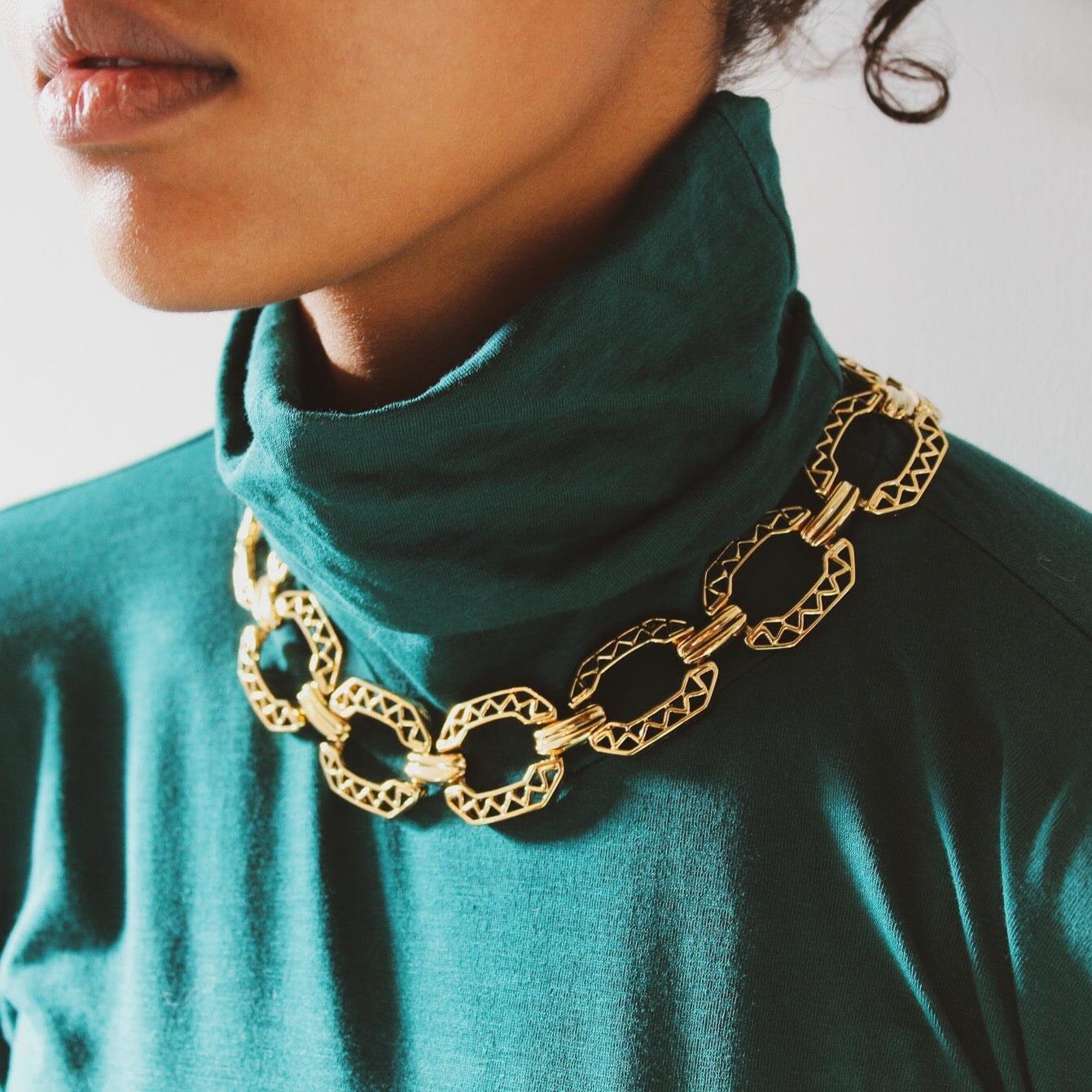 Vergoldete Vintage-Halskette von Monet, 1980er-Jahre Damen im Angebot