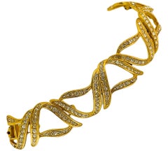 Pulsera vintage MONET de eslabones dorados de diseño de pasarela