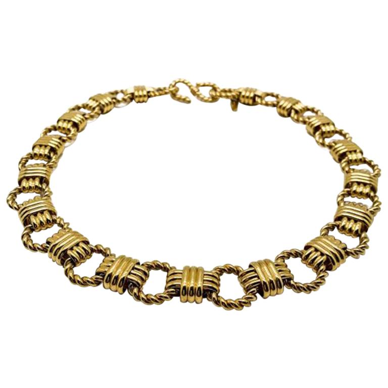 Vintage Gold Rope Chain Necklace 1980s For Sale at 1stDibs