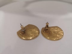 Vintage Monet gold tone black earrings