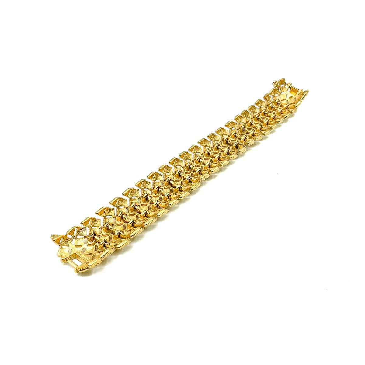 Vintage Monet Statement Gold Weave  Bracelet des années 1980 Excellent état - En vente à Wilmslow, GB