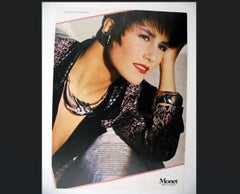 Vintage Monet Hammered Copper Plate & Rhodium Plate Cuff Bracelet, 1985 Ad Piece