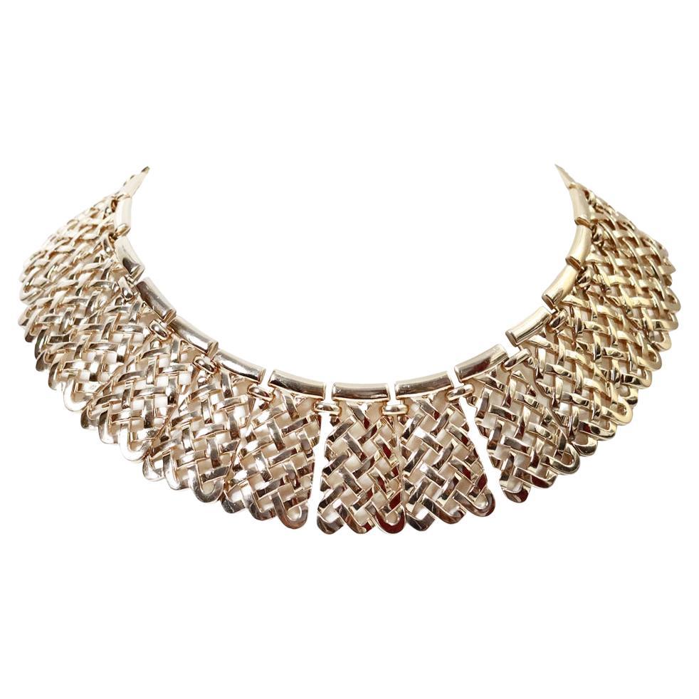 Vintage Monet Lattice Collar Necklace Circa 1980s