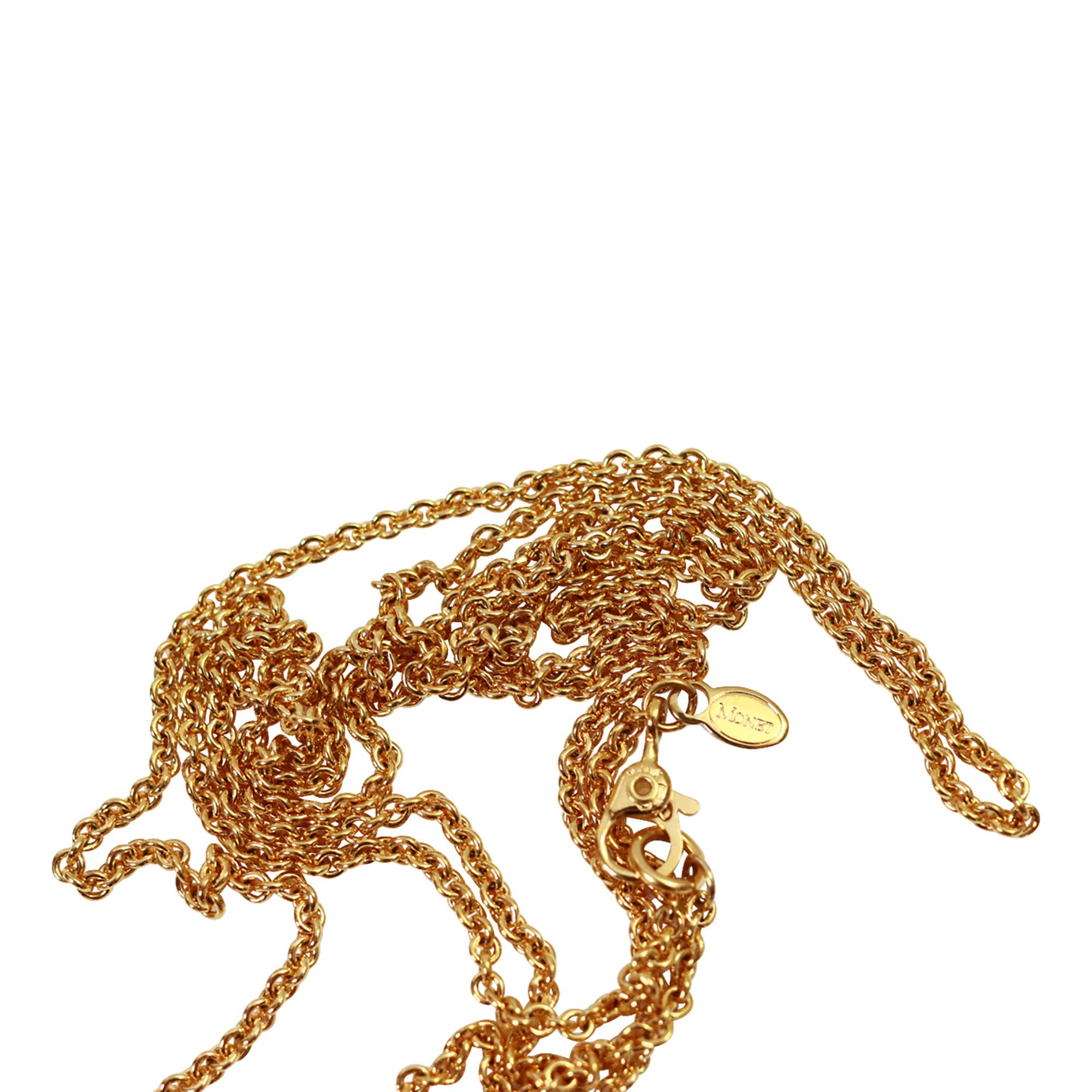 Vintage Monet Long Link Halskette Dangling Herz CIRCA 1990's im Angebot 6